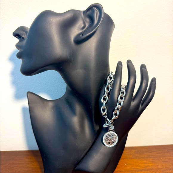 Chain Link Bracelet Tree of Life Charm - Picture 1 of 3